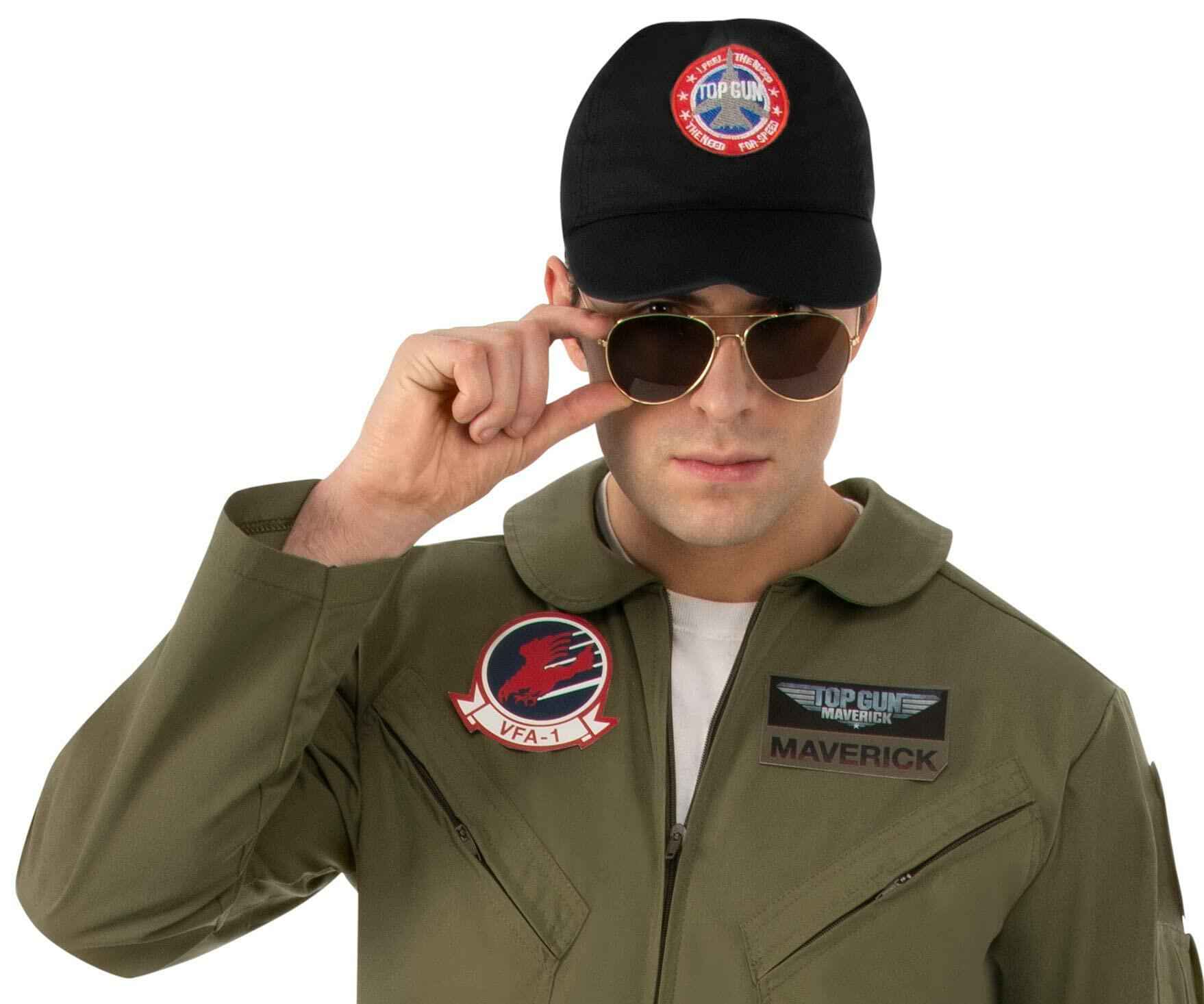 Rubies Top Gun Maverick Costume Hat Adults Men's Black One Size