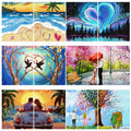 Ctosree 12 Pcs Valentine Pre Drawn Canvas Painting Boards 8x10 Inch Scenery
