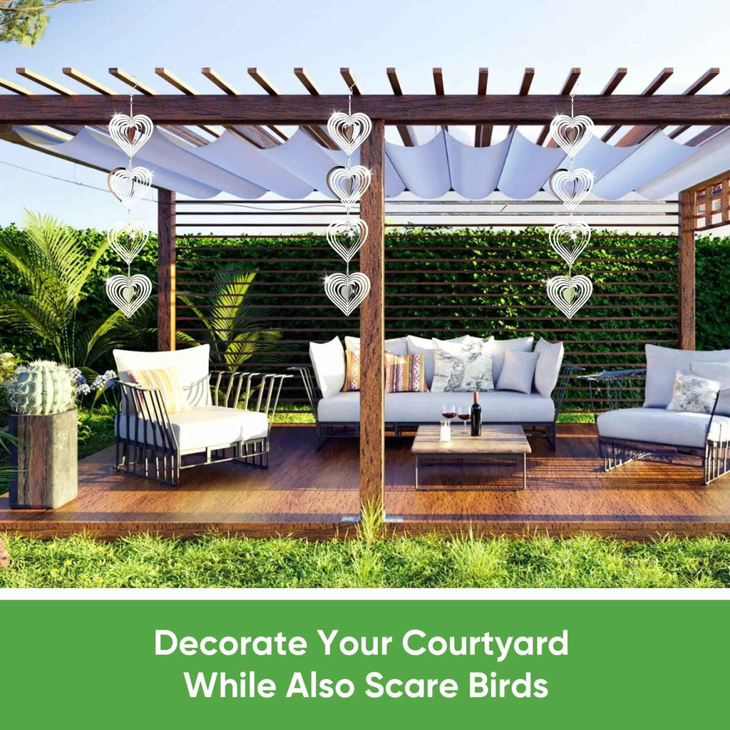 12PCS Reflective Bird Deterrent Wind Spinners – Outdoor Garden Patio