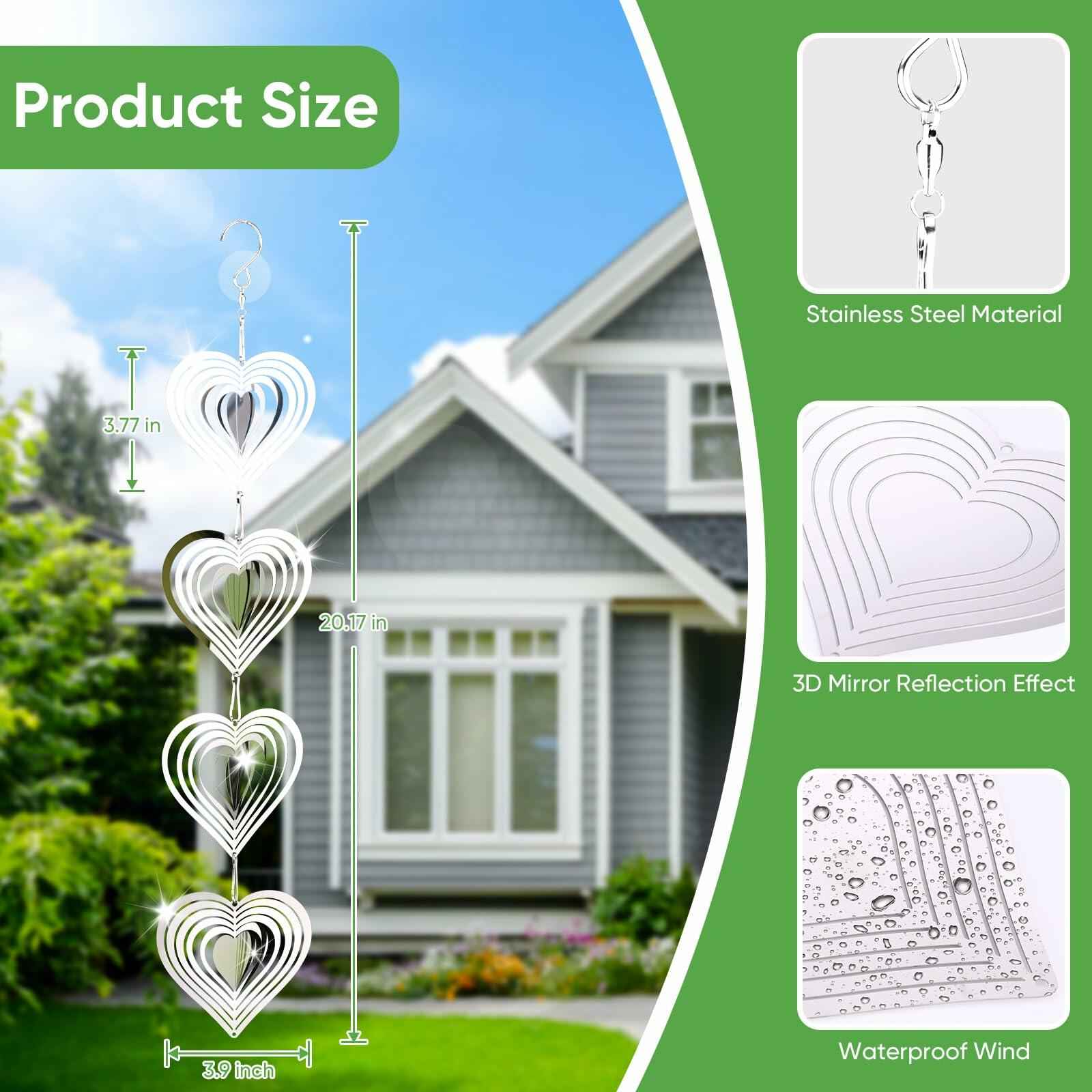 12PCS Reflective Bird Deterrent Wind Spinners – Outdoor Garden Patio