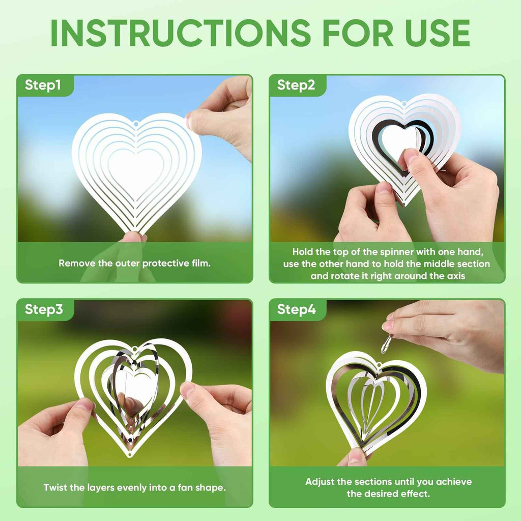 12PCS Reflective Bird Deterrent Wind Spinners – Outdoor Garden Patio