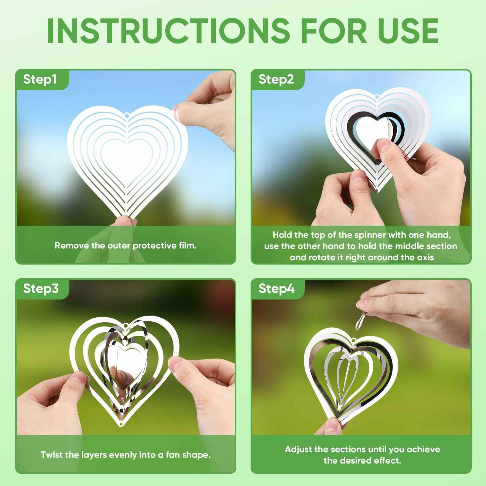 12PCS Reflective Bird Deterrent Wind Spinners – Outdoor Garden Patio