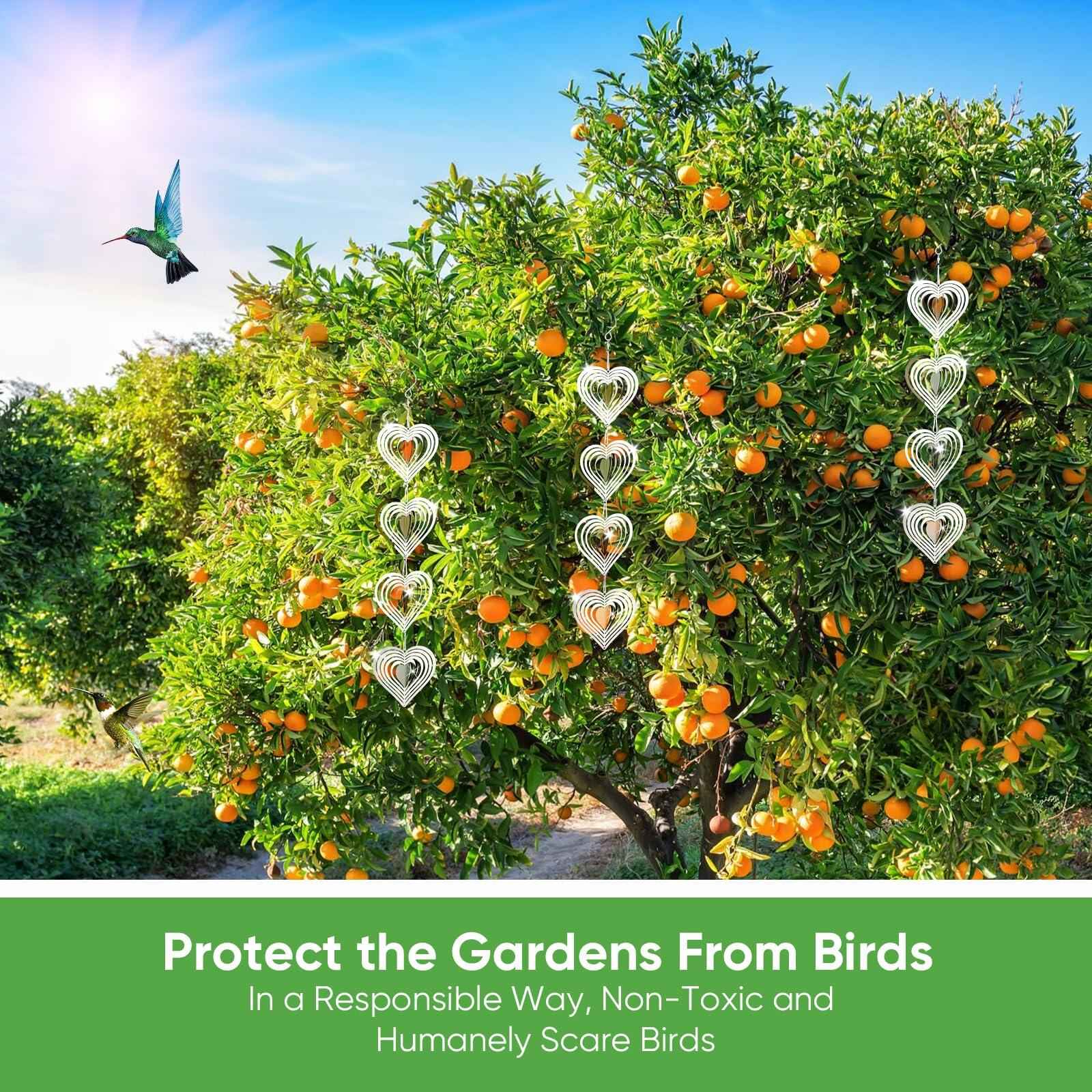 12PCS Reflective Bird Deterrent Wind Spinners – Outdoor Garden Patio