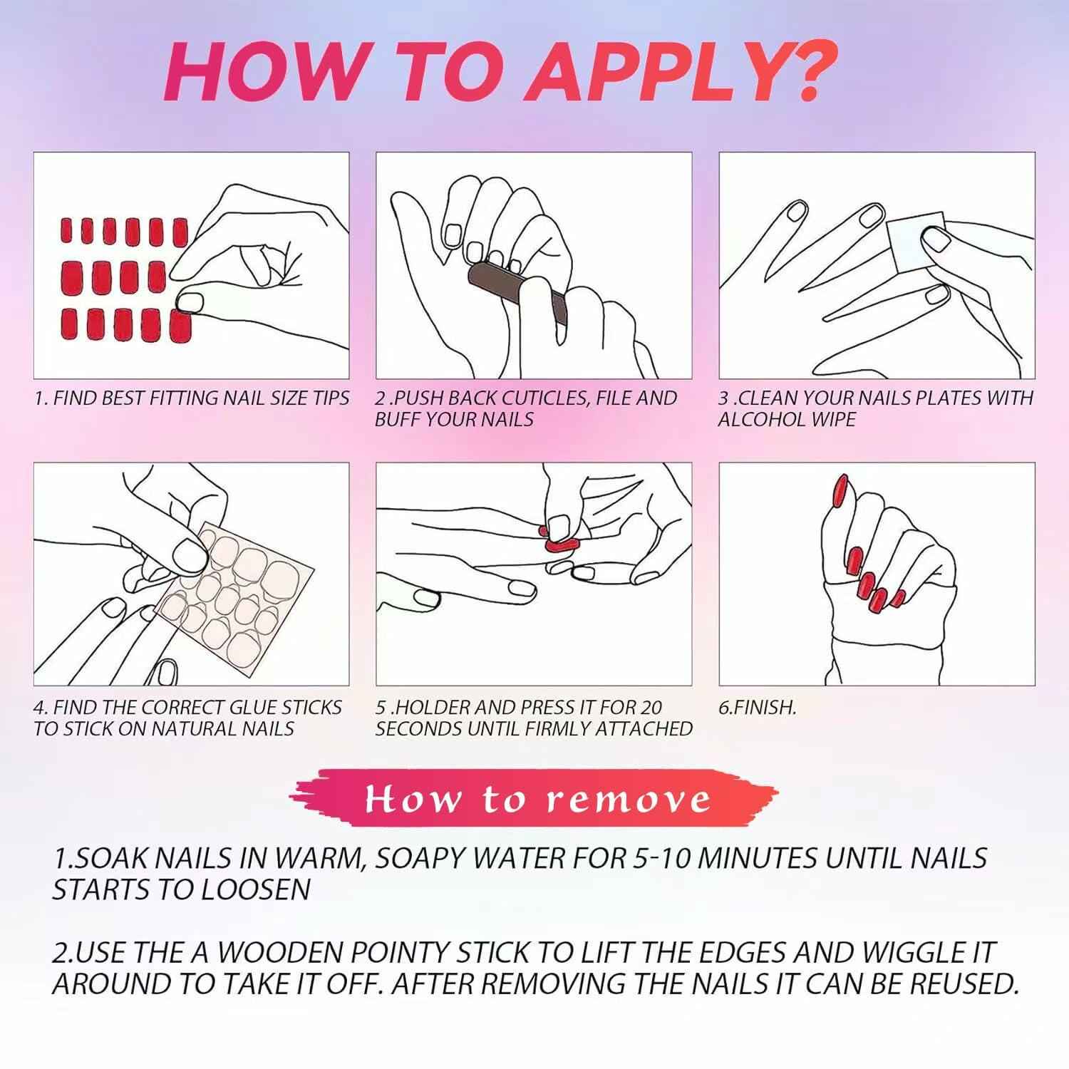 10PCS Handmade Luxury 3D Press-On Nails Reusable Hand-Painted Gel Kit CL-9006-L