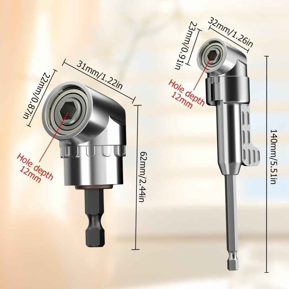 105° Right Angle Drill Adapter 1/4" Hex Shank Drill Attachment