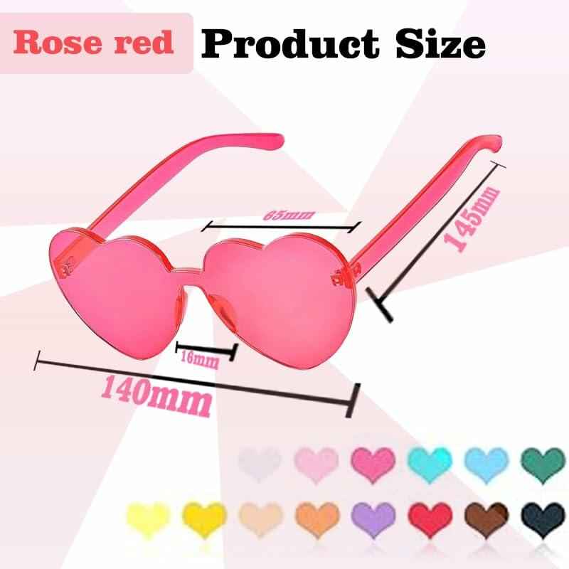 12 Pairs Heart Shaped Sunglasses Kids Rimless Party Favor Bride Bachelorette