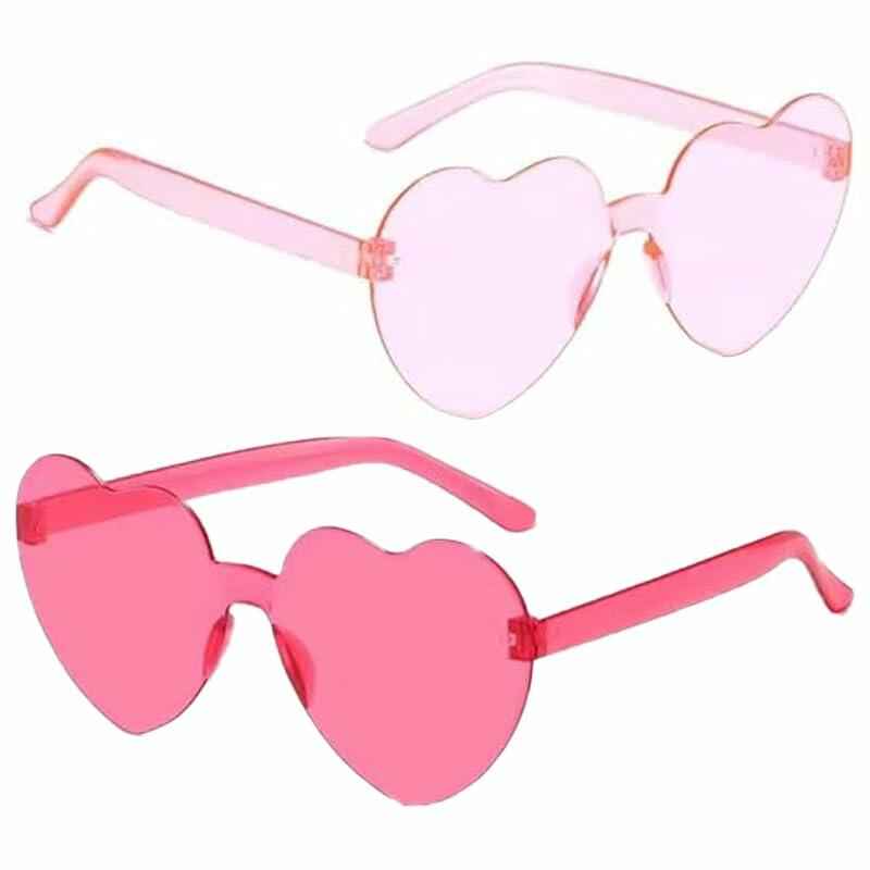 12 Pairs Heart Shaped Sunglasses Kids Rimless Party Favor Bride Bachelorette