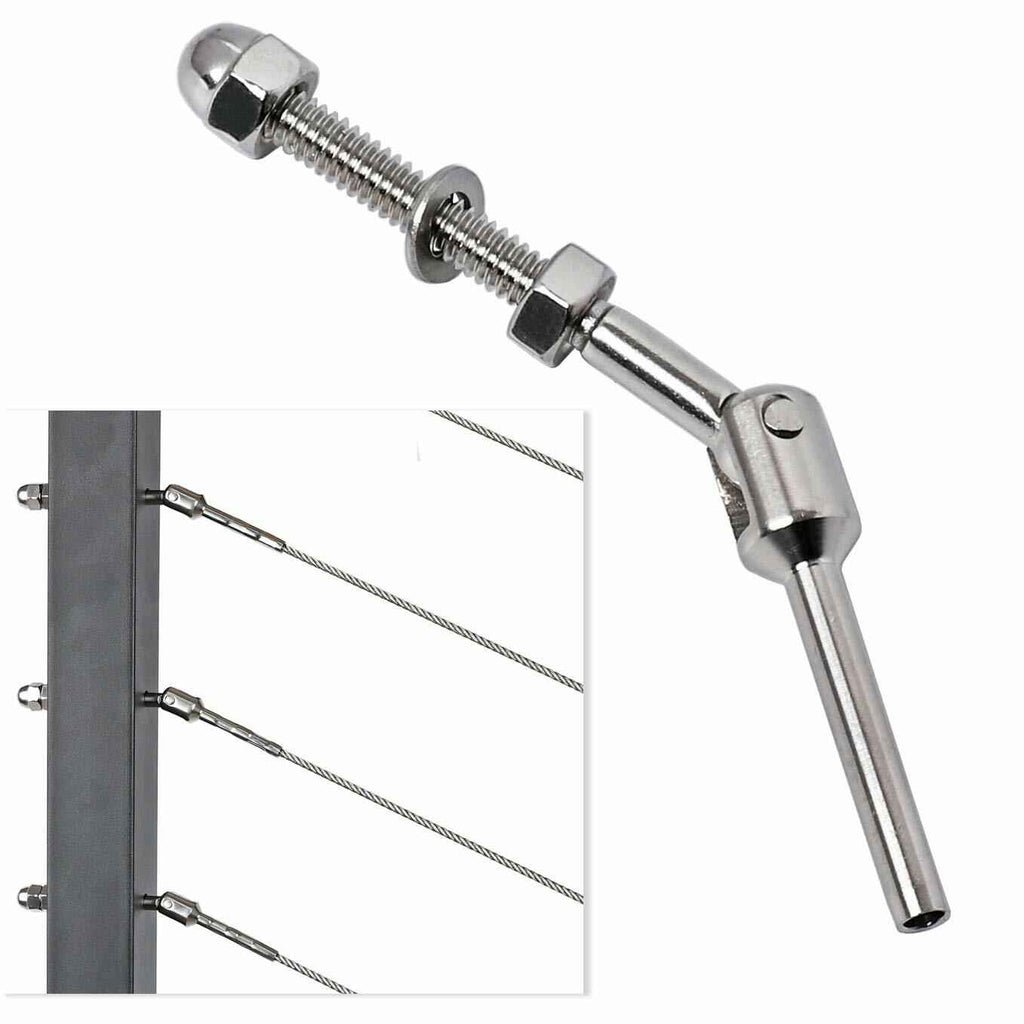 1/8" T316 Stainless Steel Adjustable Cable Railing Kit for 1.5" Metal Post