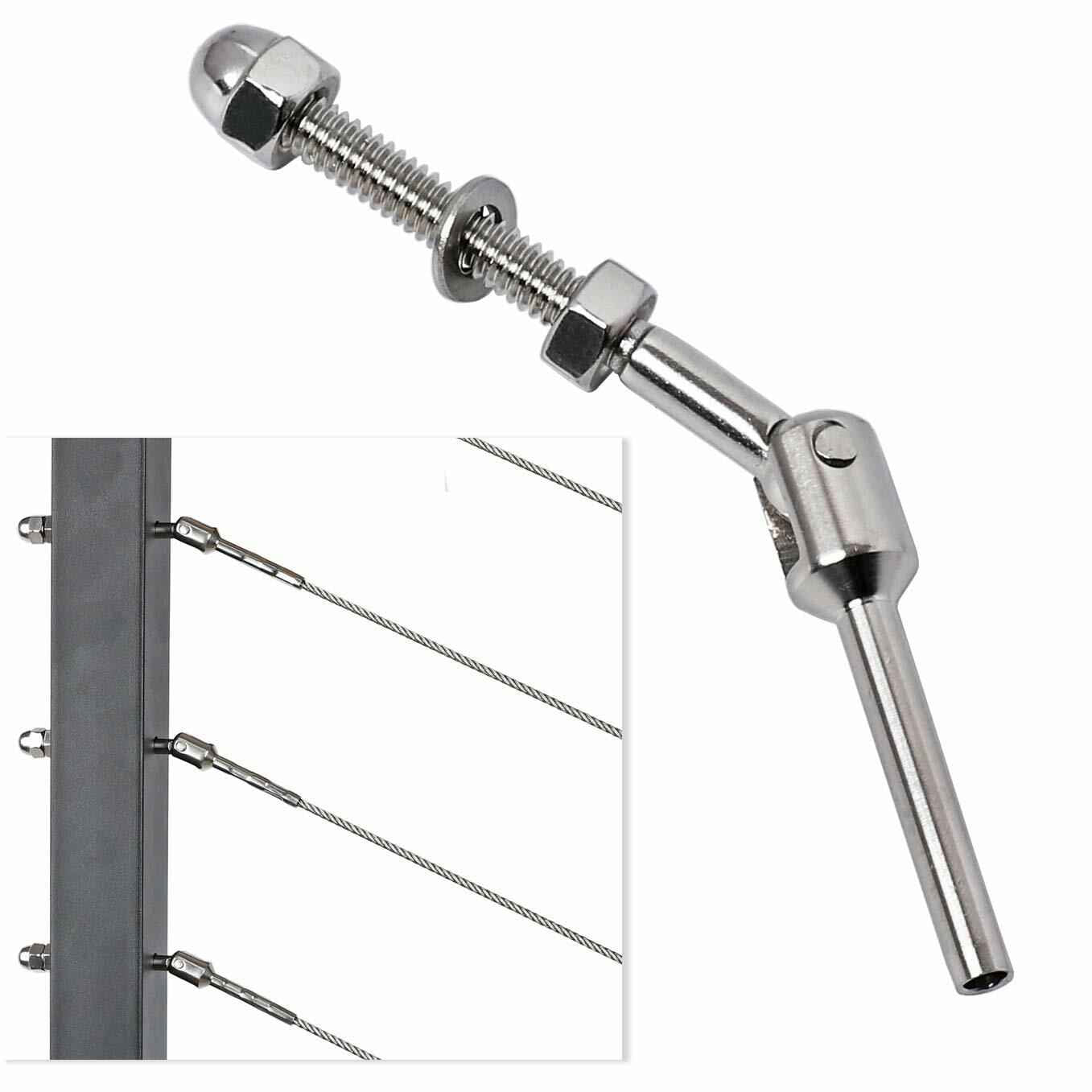 1/8" T316 Stainless Steel Adjustable Cable Railing Kit for 1.5" Metal Post