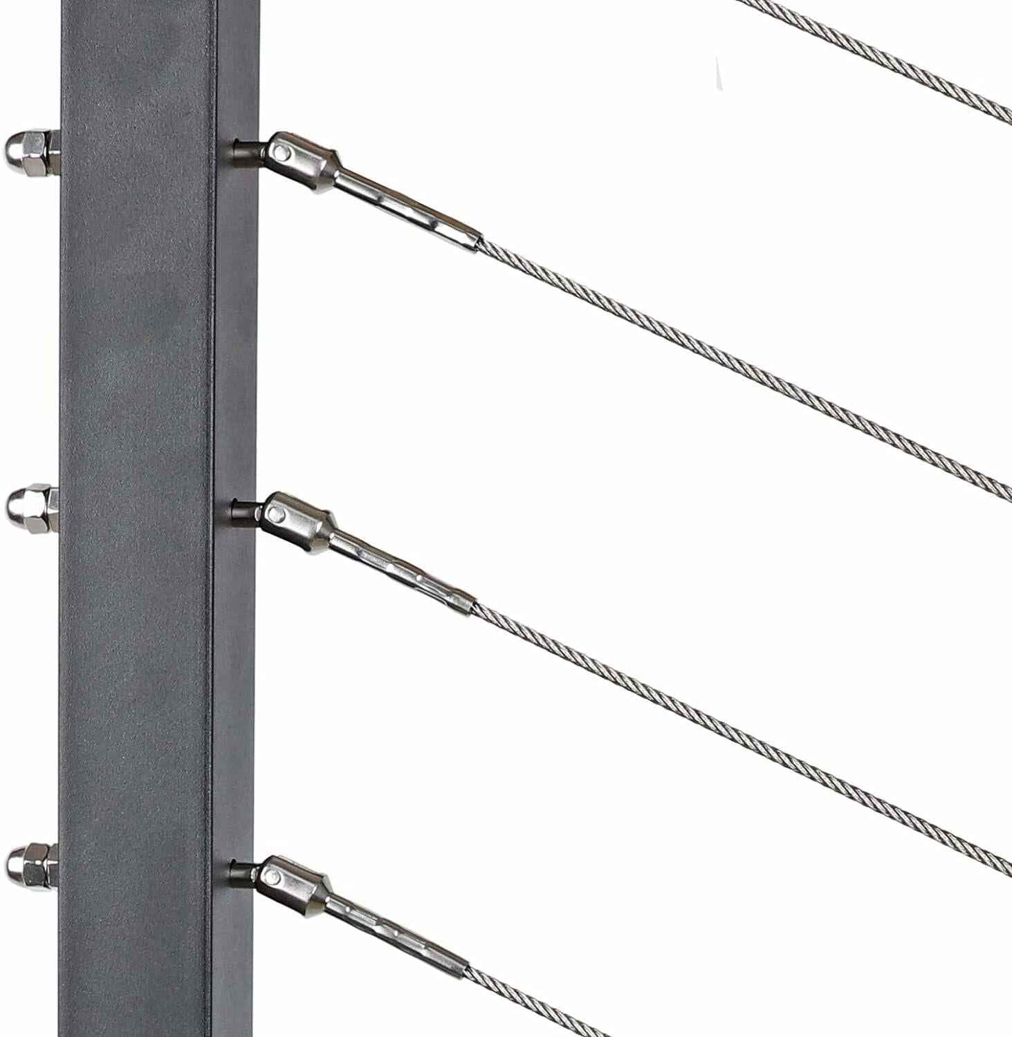 1/8" T316 Stainless Steel Adjustable Cable Railing Kit for 1.5" Metal Post
