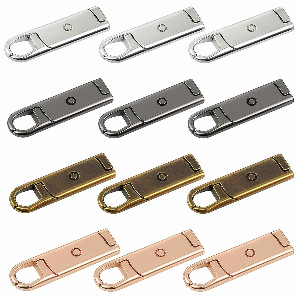 12 Pcs Metal Zipper Pull Tab Replacement Detachable Zipper Handles