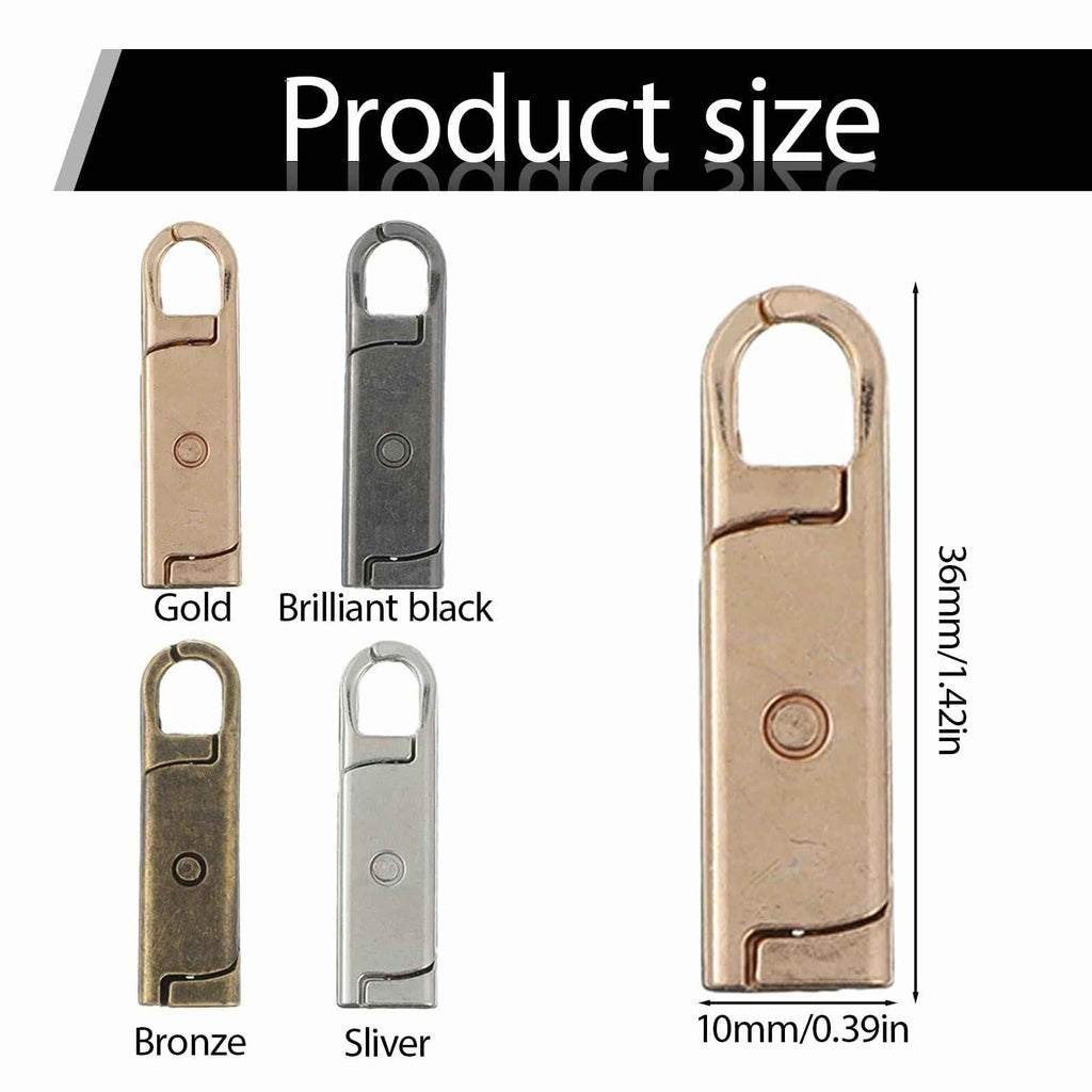 12 Pcs Metal Zipper Pull Tab Replacement Detachable Zipper Handles