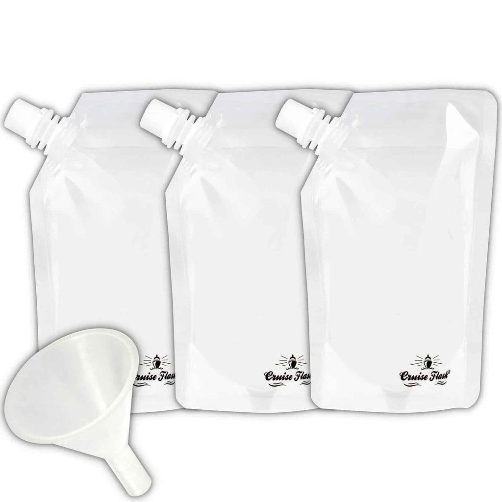 Cruise Flask Collapsible Reusable Foldable Water Bottle 8oz Clear 3 Pack