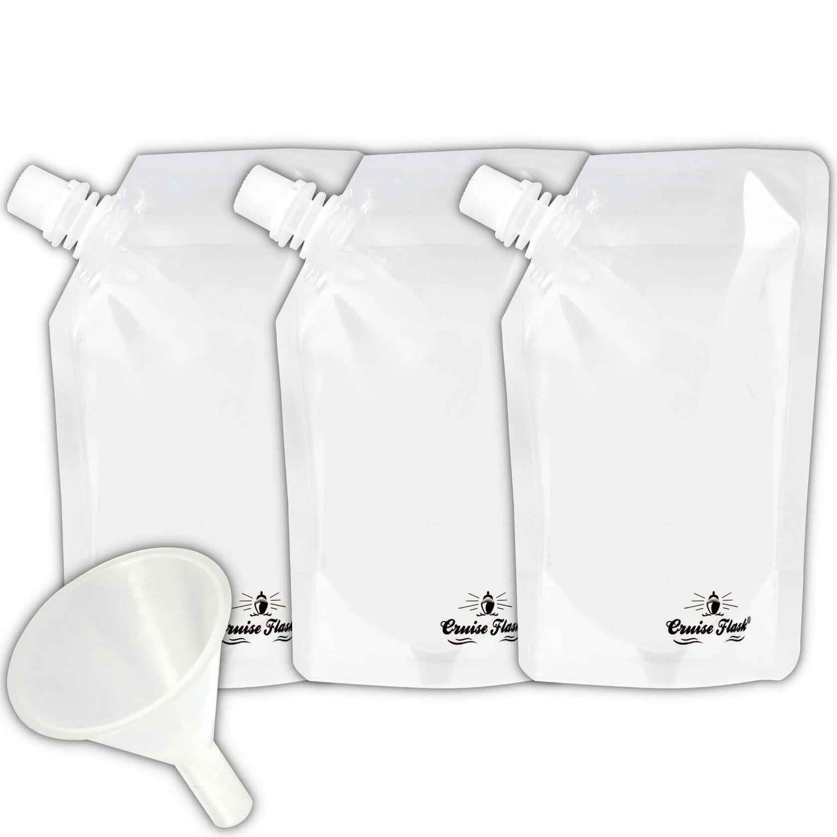 Cruise Flask Collapsible Reusable Foldable Water Bottle 8oz Clear 3 Pack