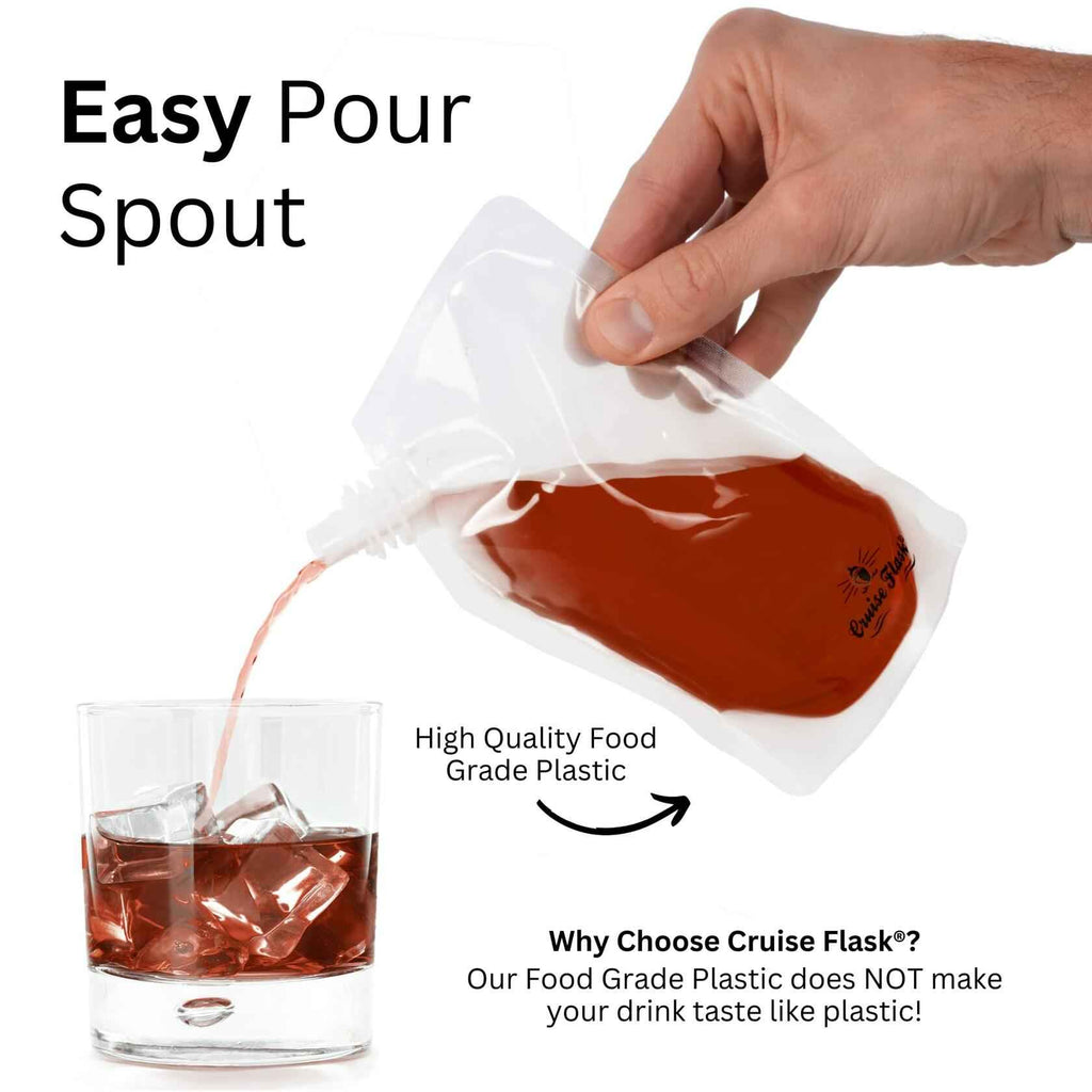 Cruise Flask Collapsible Reusable Foldable Water Bottle 8oz Clear 3 Pack