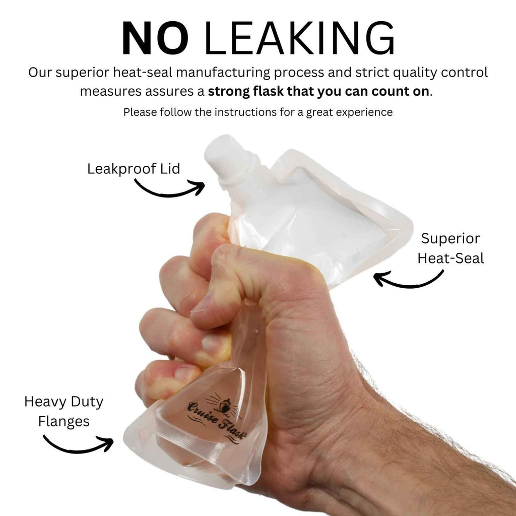 Cruise Flask Collapsible Reusable Foldable Water Bottle 8oz Clear 3 Pack