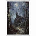 CRTDYQU Crow Castle Vampire Wall Art Poster 12x16 Inch Unframed