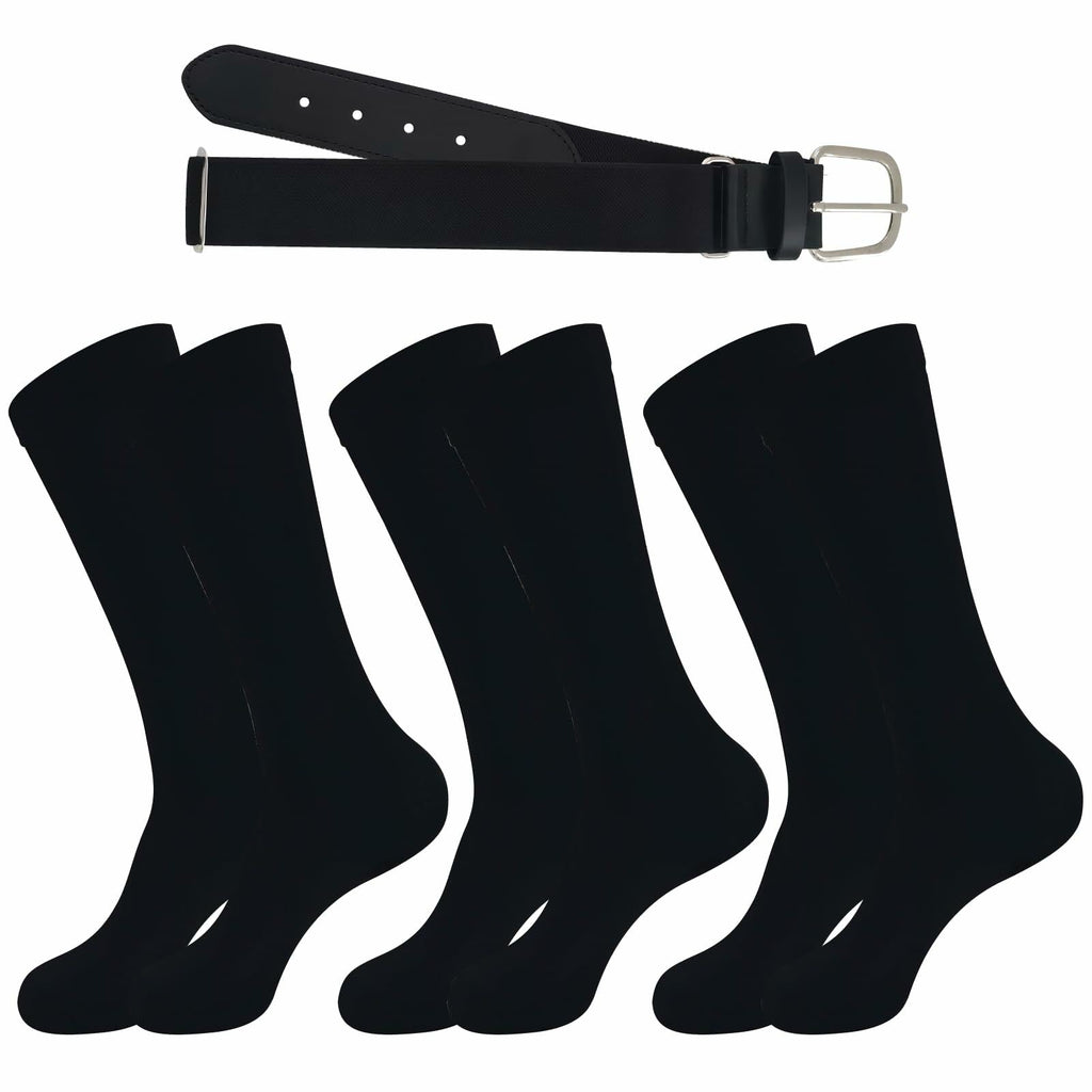 cs runsenisocks Baseball Softball Soccer Socks & Belt Set Red 3pcs+1belt Size L