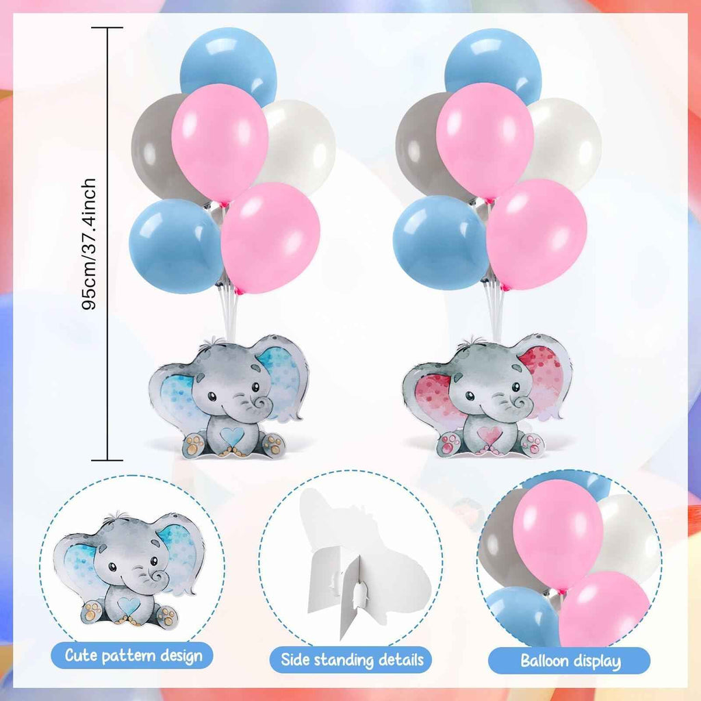 12 Sets Baby Shower Balloon Stand Kit Gender Reveal Pink Blue Table Decor