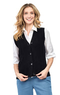 Womens Button Front Cable Knit Cardigan Sweater Vest - Codex AI