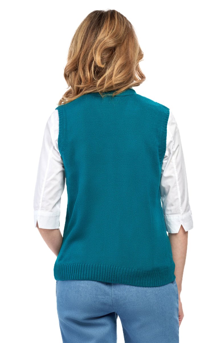 Womens Button Front Cable Knit Cardigan Sweater Vest - Codex AI
