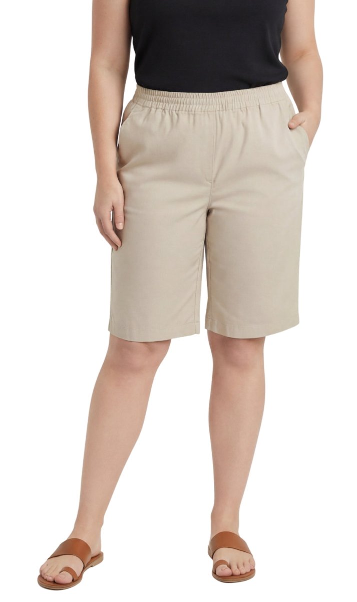 Women's Easy Pull on Bermuda Shorts in Denim and Twill - Codex AI