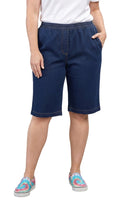 Women's Easy Pull on Bermuda Shorts in Denim and Twill - Codex AI
