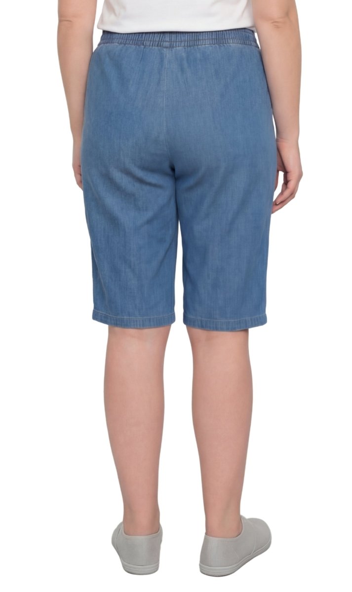 Women's Easy Pull on Bermuda Shorts in Denim and Twill - Codex AI