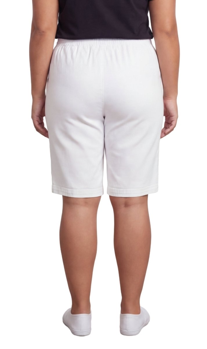 Women's Easy Pull on Bermuda Shorts in Denim and Twill - Codex AI