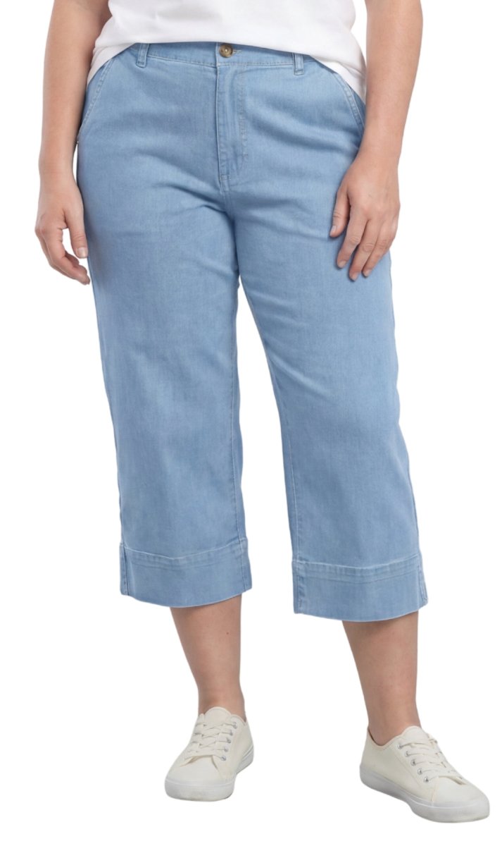 Women’s Lightweight Straight Leg Casual Denim Capri Pants in Cotton Blend Fabric - Codex AI