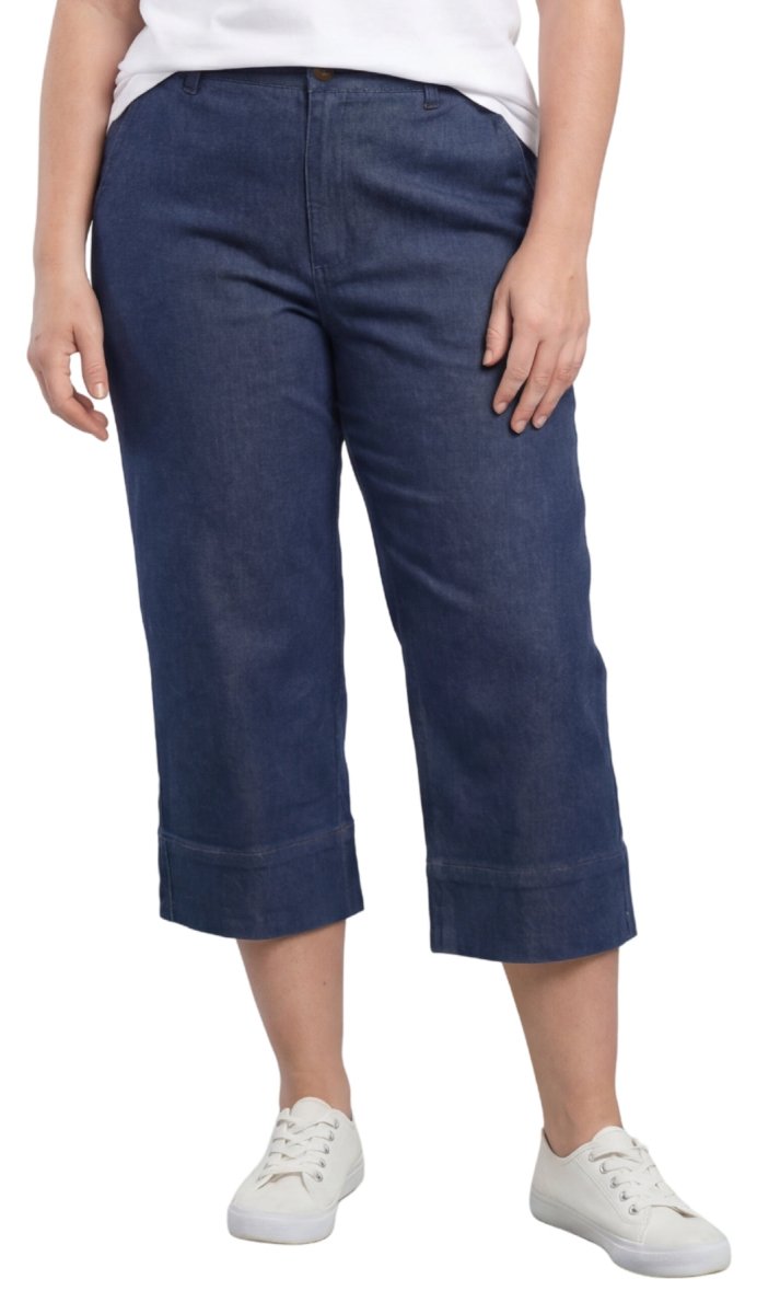 Women’s Lightweight Straight Leg Casual Denim Capri Pants in Cotton Blend Fabric - Codex AI