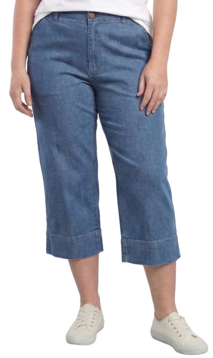 Women’s Lightweight Straight Leg Casual Denim Capri Pants in Cotton Blend Fabric - Codex AI