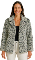 Women's One Button Faux Fur Lined Swing Jacket - Codex AI