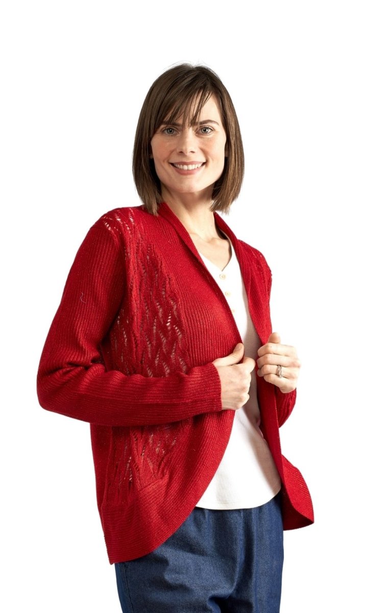 Women's Open Front Glitter Shrug in Soft Acryllic - Codex AI