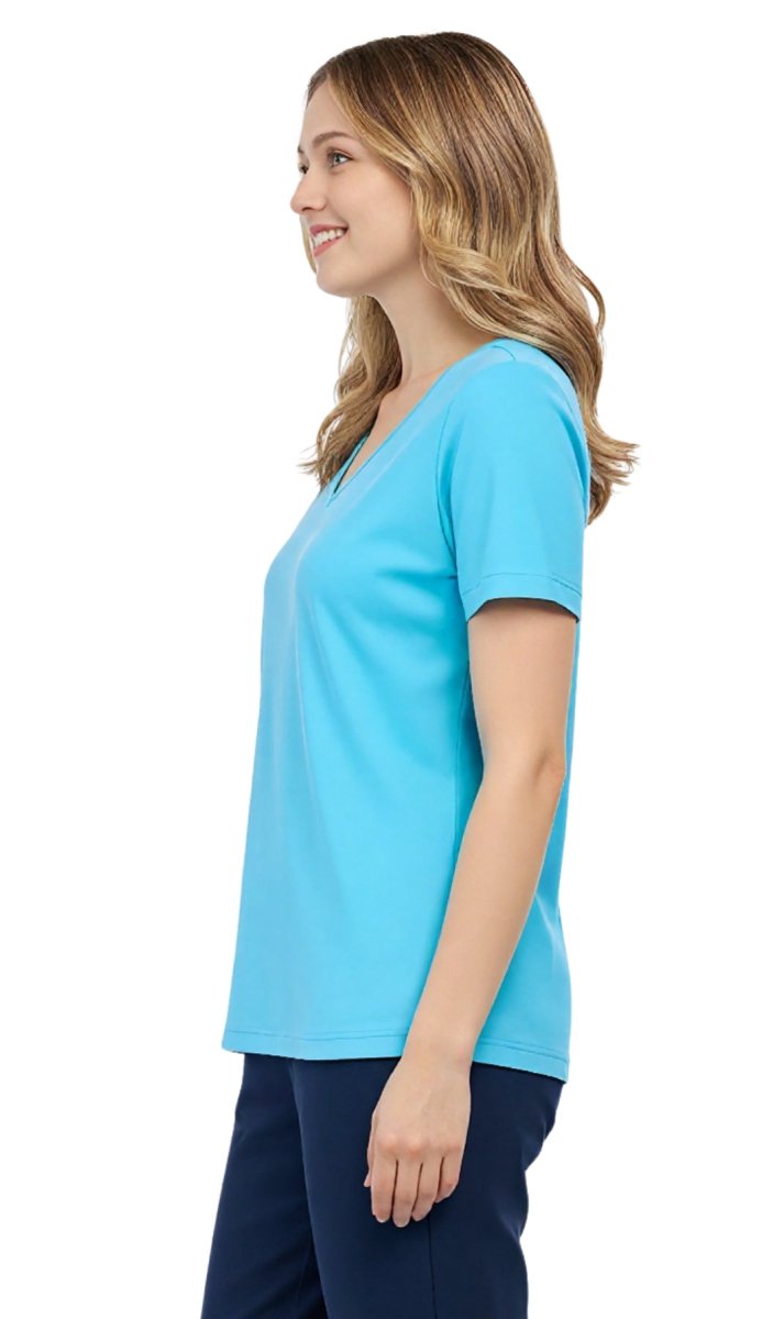 Women's Perfect Short - Sleeve V - Neck Tee Shirt - Cotton blend and Wrinkle Resistant - Codex AI