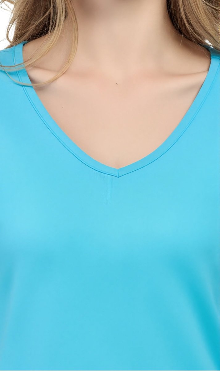 Women's Perfect Short - Sleeve V - Neck Tee Shirt - Cotton blend and Wrinkle Resistant - Codex AI