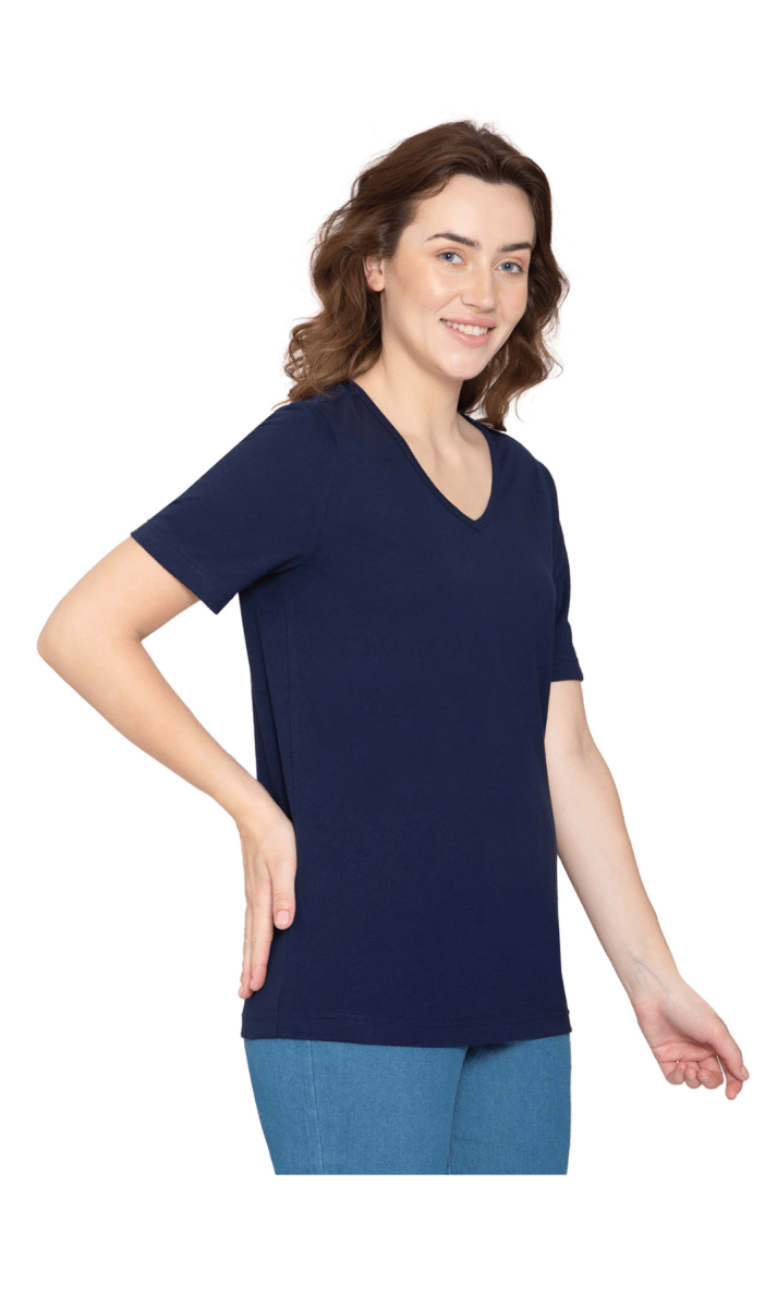 Women's Perfect Short - Sleeve V - Neck Tee Shirt - Cotton blend and Wrinkle Resistant - Codex AI