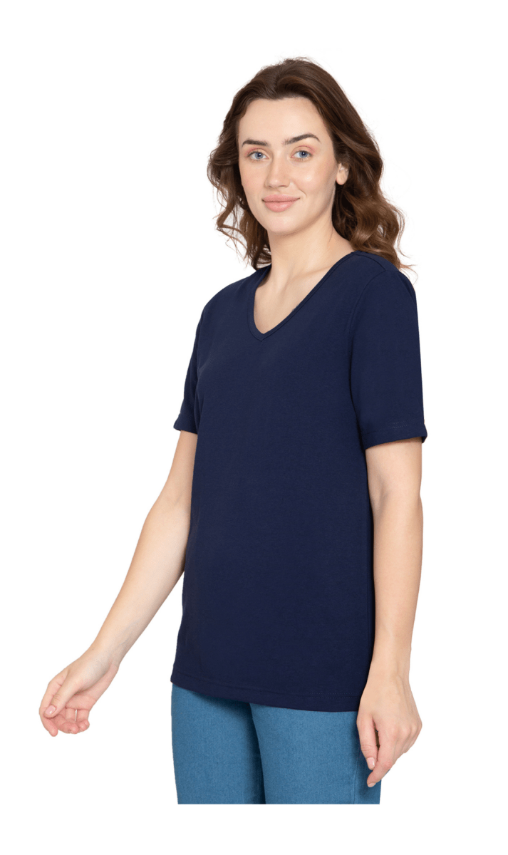 Women's Perfect Short - Sleeve V - Neck Tee Shirt - Cotton blend and Wrinkle Resistant - Codex AI