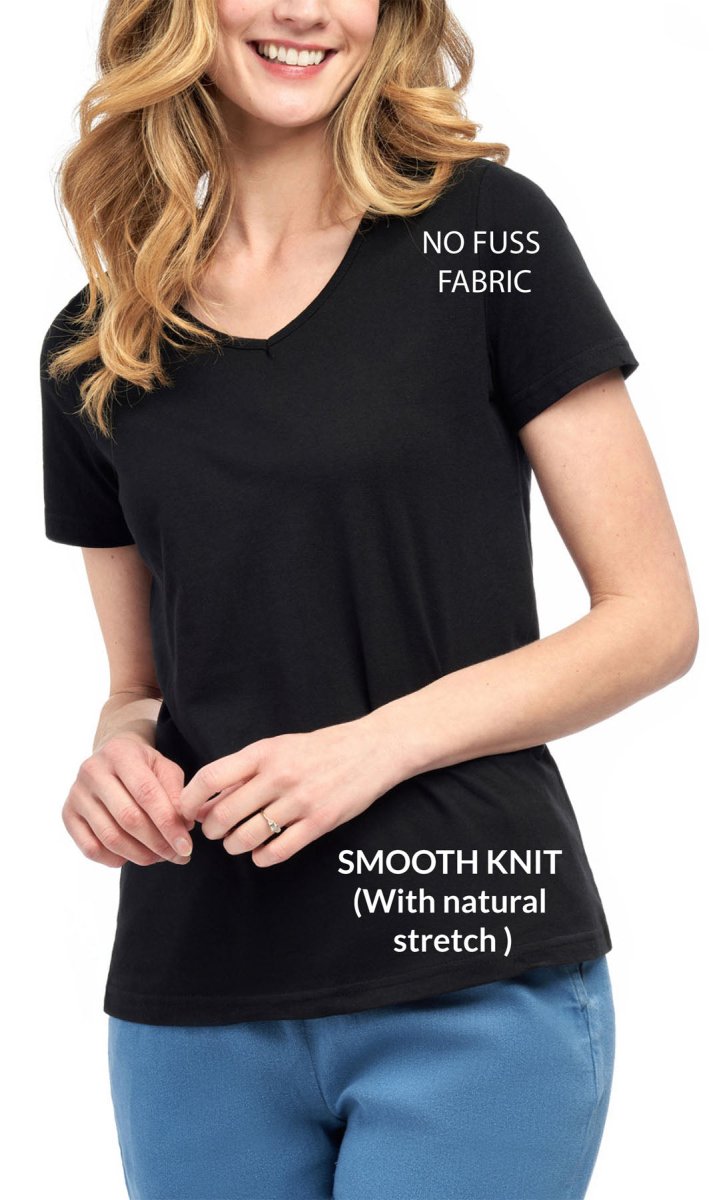 Women's Perfect Short - Sleeve V - Neck Tee Shirt - Cotton blend and Wrinkle Resistant - Codex AI