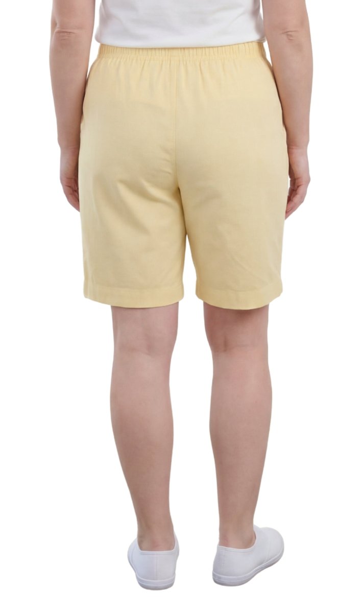 Women's Pull On Denim & Twill Shorts with stretch waist - No zipper or buttons - Codex AI
