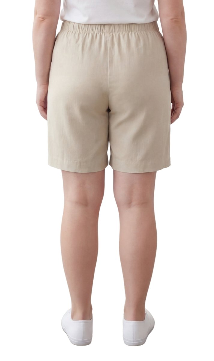 Women's Pull On Denim & Twill Shorts with stretch waist - No zipper or buttons - Codex AI