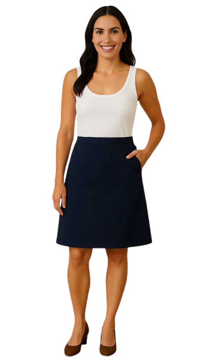 Women's Pull on Skort in Twill with Elastic Waist and Front Pockets - Codex AI