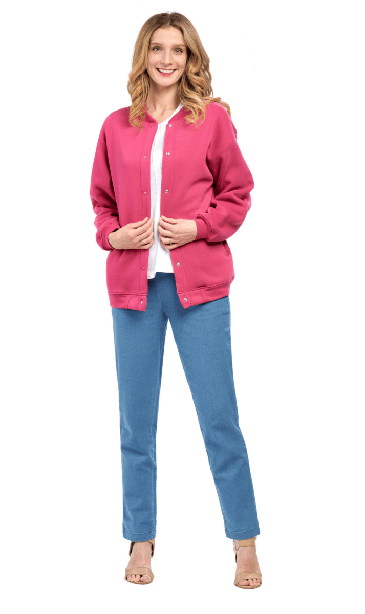 Womens Snap Up Jacket - Soft, Fleecy Lining for Three - Season Comfort - Codex AI