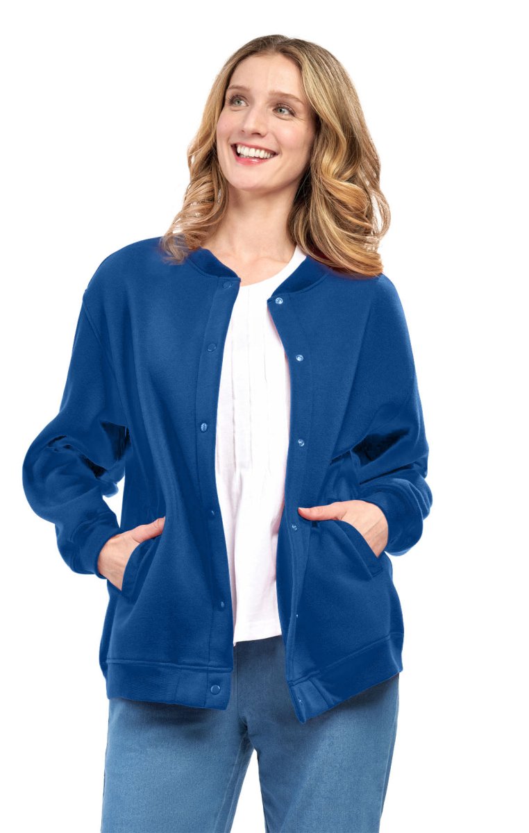 Womens Snap Up Jacket - Soft, Fleecy Lining for Three - Season Comfort - Codex AI