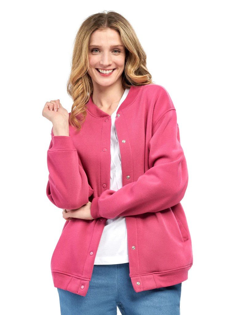 Womens Snap Up Jacket - Soft, Fleecy Lining for Three - Season Comfort - Codex AI