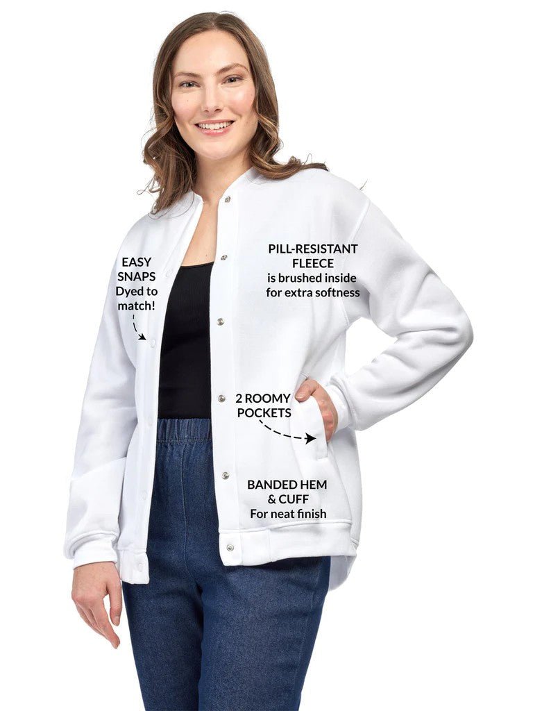 Womens Snap Up Jacket - Soft, Fleecy Lining for Three - Season Comfort - Codex AI