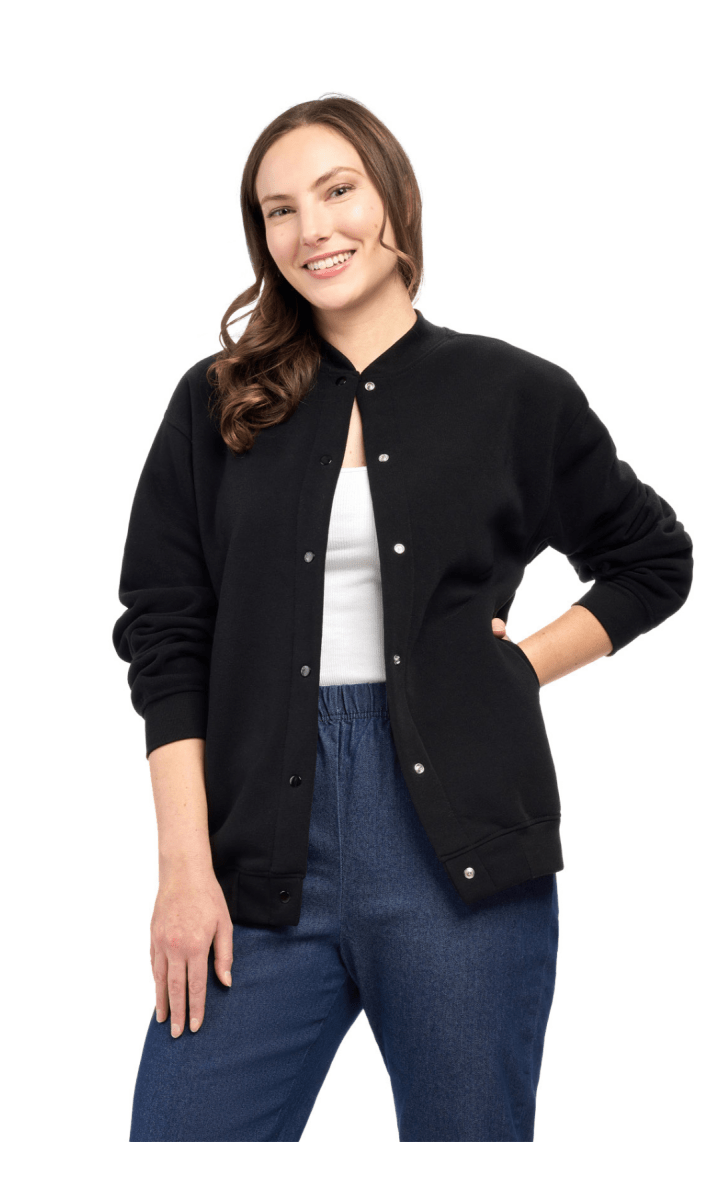 Womens Snap Up Jacket - Soft, Fleecy Lining for Three - Season Comfort - Codex AI