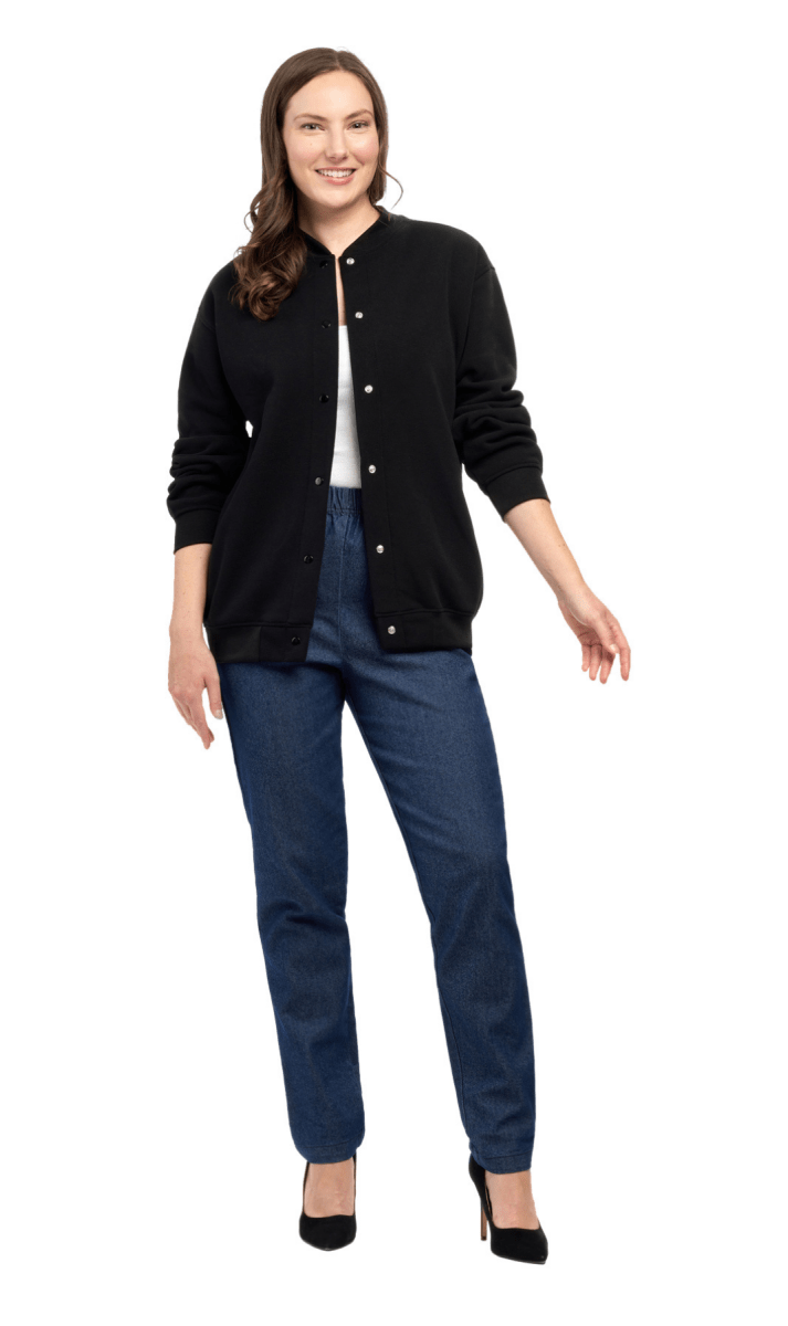 Womens Snap Up Jacket - Soft, Fleecy Lining for Three - Season Comfort - Codex AI