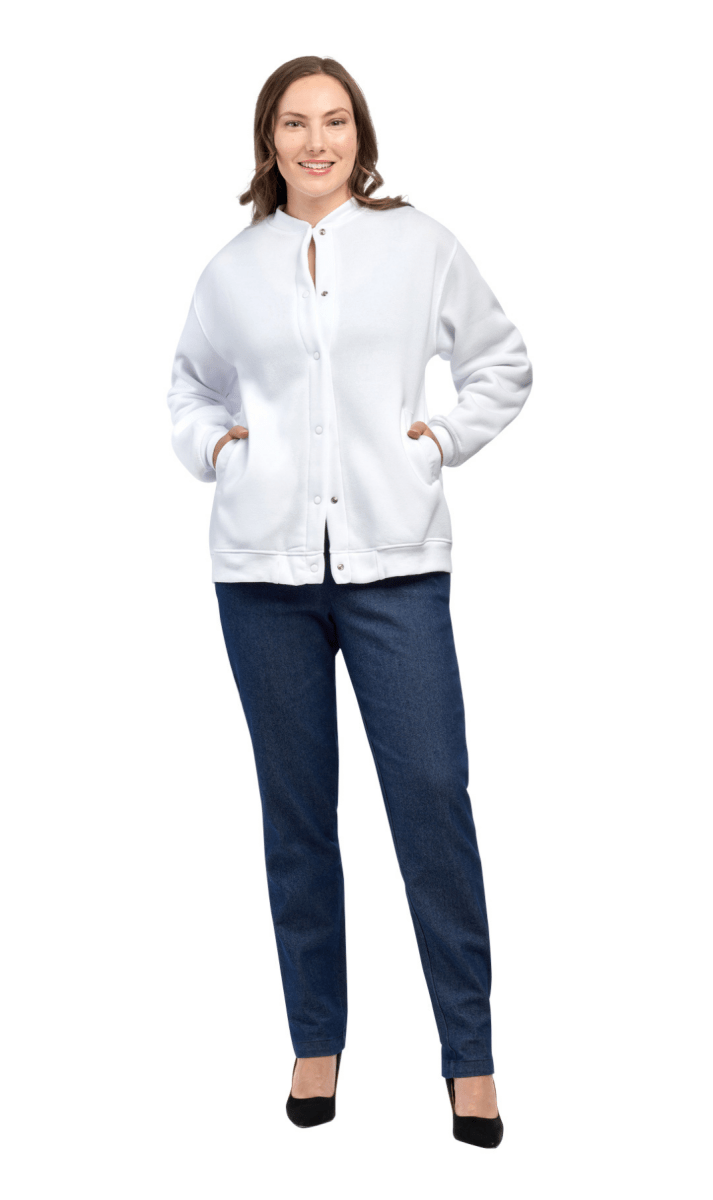 Womens Snap Up Jacket - Soft, Fleecy Lining for Three - Season Comfort - Codex AI