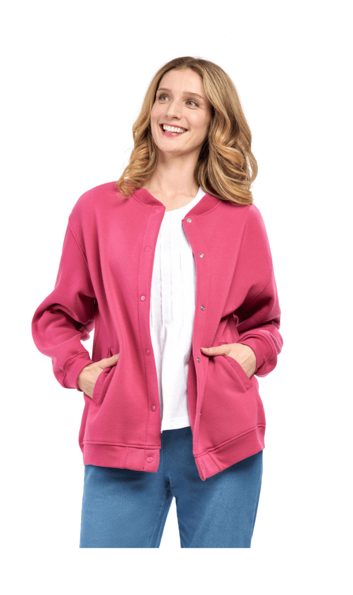 Womens Snap Up Jacket - Soft, Fleecy Lining for Three - Season Comfort - Codex AI